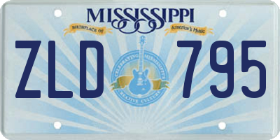 MS license plate ZLD795