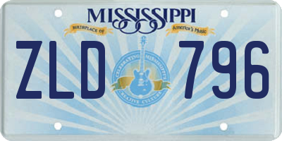 MS license plate ZLD796