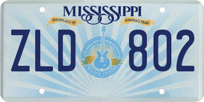MS license plate ZLD802