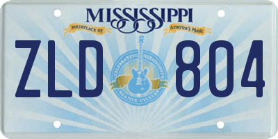 MS license plate ZLD804