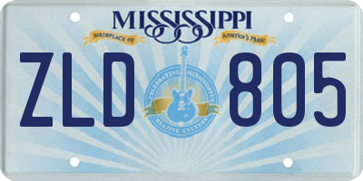 MS license plate ZLD805