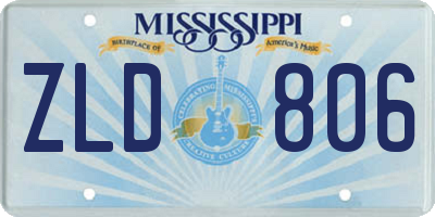 MS license plate ZLD806
