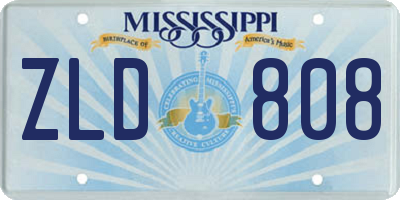 MS license plate ZLD808