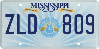 MS license plate ZLD809