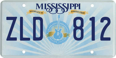 MS license plate ZLD812