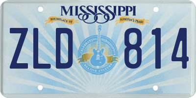 MS license plate ZLD814