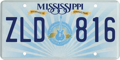 MS license plate ZLD816