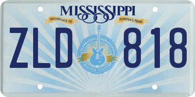 MS license plate ZLD818