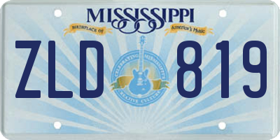 MS license plate ZLD819