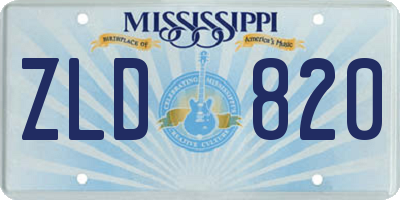 MS license plate ZLD820