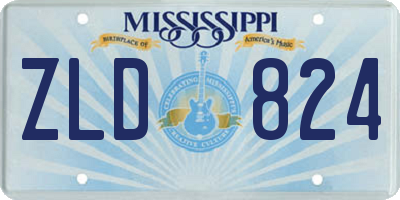 MS license plate ZLD824