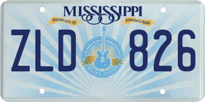 MS license plate ZLD826