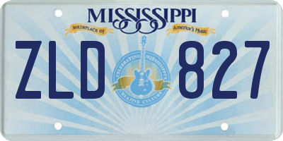 MS license plate ZLD827