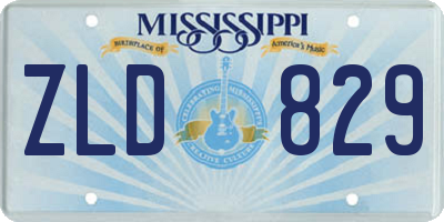 MS license plate ZLD829