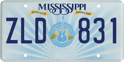 MS license plate ZLD831