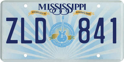 MS license plate ZLD841