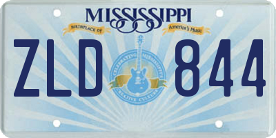 MS license plate ZLD844