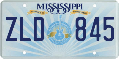 MS license plate ZLD845