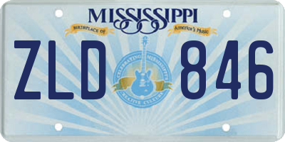 MS license plate ZLD846