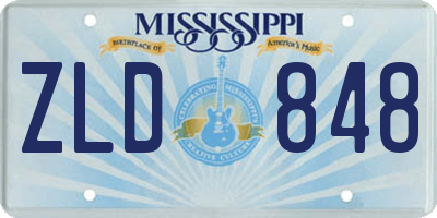 MS license plate ZLD848