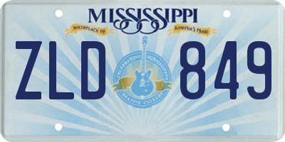 MS license plate ZLD849