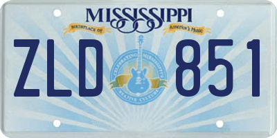 MS license plate ZLD851