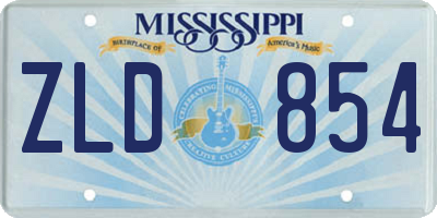 MS license plate ZLD854