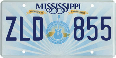 MS license plate ZLD855