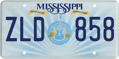 MS license plate ZLD858