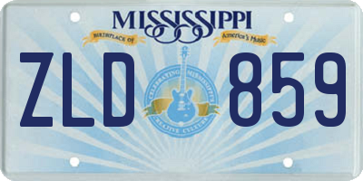 MS license plate ZLD859