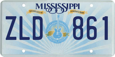 MS license plate ZLD861