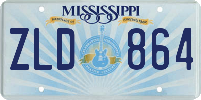 MS license plate ZLD864