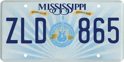 MS license plate ZLD865