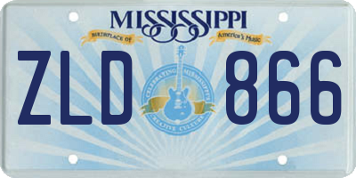 MS license plate ZLD866