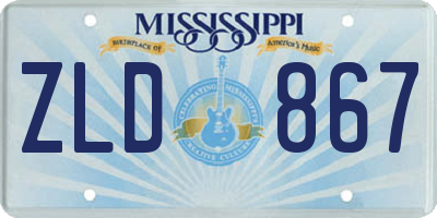MS license plate ZLD867