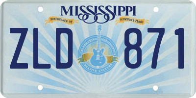 MS license plate ZLD871