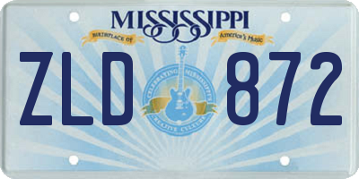 MS license plate ZLD872