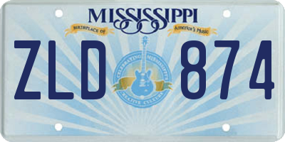 MS license plate ZLD874