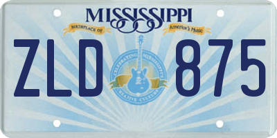 MS license plate ZLD875