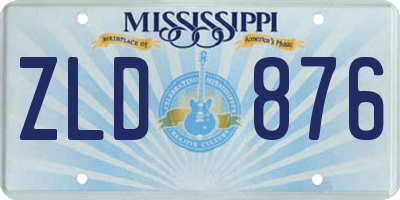 MS license plate ZLD876