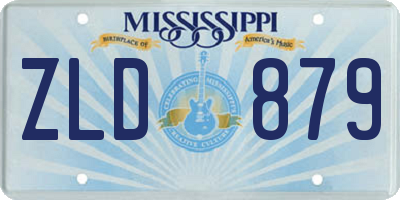 MS license plate ZLD879