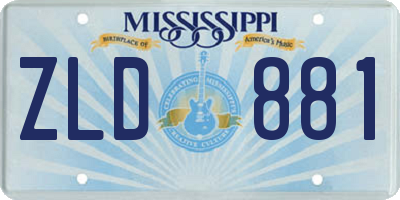 MS license plate ZLD881