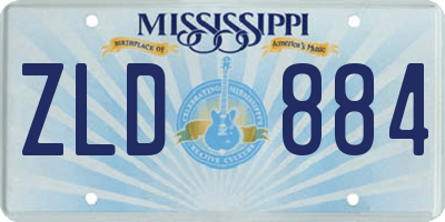 MS license plate ZLD884
