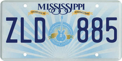 MS license plate ZLD885