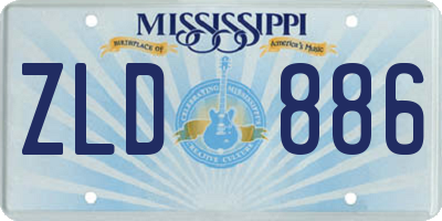 MS license plate ZLD886