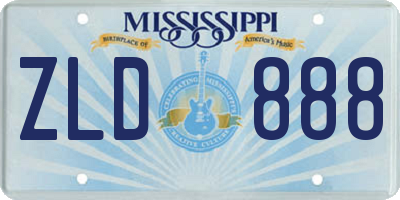 MS license plate ZLD888