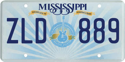 MS license plate ZLD889