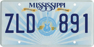 MS license plate ZLD891