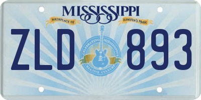 MS license plate ZLD893