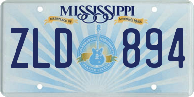 MS license plate ZLD894
